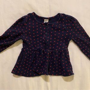 Gap kids navy and red waffle knit henley
